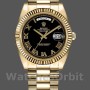 Replica Heren Rolex Day-Date-218238, 41mm, Geelgoud, Wijzerplaat met zwart Romeinse cijfers