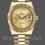 Replica Heren Rolex Day-Date-218238, 41mm, Geelgoud, Champagne Romeinse Cijfer Wijzerplaat