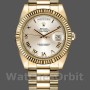 Replica Heren Rolex Day-Date-218238, 41mm, Geelgoud, Zilveren Romeinse Cijfer Wijzerplaat