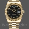 Replica Heren Rolex Day-Date-218238, 41mm, Geelgoud, Golf zwarte wijzerplaat