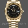 Replica Heren Rolex Day-Date-218238, 41mm, Geelgoud, Golf zwarte wijzerplaat