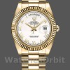 Replica Heren Rolex Day-Date-218238, 41mm, Witte Romeinse Cijfer Wijzerplaat, Geelgoud