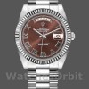 Replica Heren Rolex Day-Date-218239, 41mm, Witgoud, Chocoladebruine Romeinse Cijfers Wijzerplaat