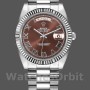 Replica Heren Rolex Day-Date-218239, 41mm, Witgoud, Chocoladebruine Romeinse Cijfers Wijzerplaat