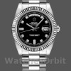 Replica Heren Rolex Day-Date-218239, 41 mm, witgoud, zwarte wijzerplaat met diamant