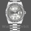 Replica Heren Rolex Day-Date-218239, 41mm, Witgoud, Diamant Zilveren Wijzerplaat