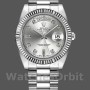 Replica Heren Rolex Day-Date-218239, 41mm, Witgoud, Diamant Zilveren Wijzerplaat