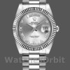 Replica Heren Rolex Day-Date-218239, 41mm, Witgoud, Zilveren Romeinse Cijfers Wijzerplaat