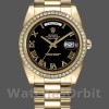 Replica Heren Rolex Day-Date-218348, 41 mm, zwarte Romeinse wijzerplaat