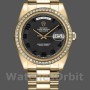 Replica Heren Rolex Day-Date-218348, 41 mm, zwarte wijzerplaat met concentrische cirkel