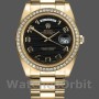 Replica Heren Rolex Day-Date-218348, 41mm, Golf zwarte wijzerplaat