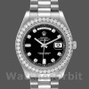 Replica Heren Rolex Day-Date-218349, 41 mm, zwarte diamanten wijzerplaat