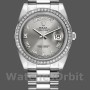Replica Heren Rolex Day-Date-218349, 41mm, Rhodium Grijze Wijzerplaat