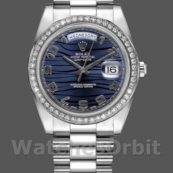 Replica Heren Rolex Day-Date-218349, 41mm, Golfblauwe wijzerplaat, Golfblauw voor heren