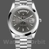 Replica Heren Rolex Day-Date-228206, 40mm, Donker Rhodium Grijze Wijzerplaat, Platina