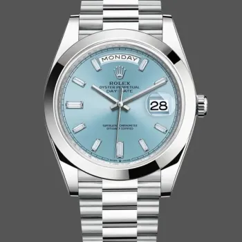 Replica Heren Rolex Day-Date-228206, 40mm, Platina, Ijsblauwe Wijzerplaat