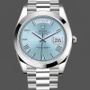 Replica Heren Rolex Day-Date-228206, 40mm, Platina, Ijsblauwe Kwadrant Wijzerplaat