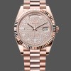 Replica Heren Rolex Day-Date-228235, 40mm, Diamond Paved Dial, Fluted Bezel, Heren met Diamond Paved