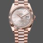 Replica Heren Rolex Day-Date-228235, 40mm, Sundust Index wijzerplaat, geribbelde lunette, Heren Sundust