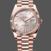Replica Heren Rolex Day-Date-228235, 40mm, Sundust, Romeinse cijfer wijzerplaat, geribbelde ring, Heren Sundust