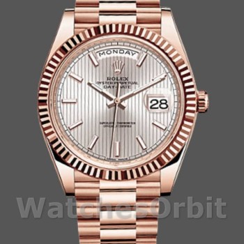 Replica Heren Rolex Day-Date-228235, 40mm, Sundust Stripe Motif Dial, Fluted Bezel, Heren Sundust<br />