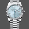 Replica Rolex Day-Date 40mm Heren-228236 0012-Gegolfde ring-IJsblauwe wijzerplaat Ijsblauw