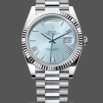 Replica Rolex Day-Date 40mm Heren-228236 0012-Gegolfde ring-IJsblauwe wijzerplaat Ijsblauw