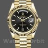 Replica Heren Rolex Day-Date-228238, 40mm, zwarte wijzerplaat met diagonaal motief, geribbelde lunette, zwart voor heren