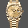 Replica Heren Rolex Day-Date-228238, 40mm, Romeinse wijzerplaat in champagne, geribbelde lunette