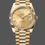 Replica Heren Rolex Day-Date-228238, 40mm, Romeinse wijzerplaat in champagne, geribbelde lunette