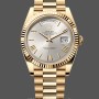 Replica Heren Rolex Day-Date-228238, 40mm, zilver Romeinse wijzerplaat, geribbelde lunette