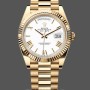 Replica Heren Rolex Day-Date-228238, 40mm, Witte Romeinse wijzerplaat, Geribbelde lunette