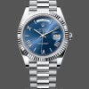 Replica Heren Rolex Day-Date-228239, 40mm, Blauwe Romeinse Wijzerplaat, Geribbelde Ring