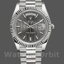 Replica Heren Rolex Day-Date-228239, 40mm, Donker Rhodium Grijze Wijzerplaat, Geribbelde Ring