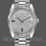 Replica Heren Rolex Day-Date-228239, 40mm, Diamond Paved Dial, Fluted Bezel, Heren met Diamond Paved