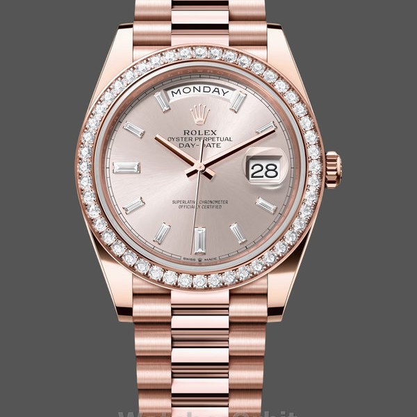 Replica Heren Rolex Day-Date-228345RBR 0007, 40mm, Sundust Diamanten wijzerplaat, Diamanten lunette