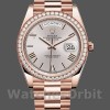 Replica Heren Rolex Day-Date-228345RBR, 40mm, Sundust Romeinse wijzerplaat, Diamanten ring