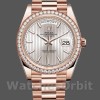 Replica Heren Rolex Day-Date-228345RBR, 40mm, Sundust Stripe Motif Dial, Diamant Bezel, Heren Sundust