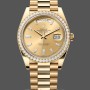 Replica Heren Rolex Day-Date-228348RBR, 40mm, Champagne, Diamanten wijzerplaat, Diamanten ring