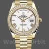 Replica Heren Rolex Day-Date-228348RBR, 40mm, Witte Romeinse Wijzerplaat, Diamanten Bezel