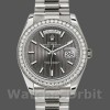 Replica Heren Rolex Day-Date-228349RBR, 40mm, Donker Rhodium Wijzerplaat, Diamanten Ring