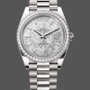 Replica Heren Rolex Day-Date-228349RBR, 40mm, Meteoriet Wijzerplaat, Diamanten Ring