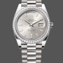 Replica Heren Rolex Day-Date-228349RBR, 40mm, Zilveren wijzerplaat, Diamanten ring
