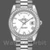 Replica Heren Rolex Day-Date-228349RBR, 40mm, Witte Romeinse Wijzerplaat, Diamanten Bezel