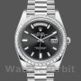 Replica Heren Rolex Day-Date-228396TBR, 40mm, zwarte wijzerplaat, diamanten lunette