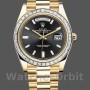 Replica Heren Rolex Day-Date-228398TBR, 40mm, Zwarte Diamant Wijzerplaat, Diamant Bezel, Heren Zwart