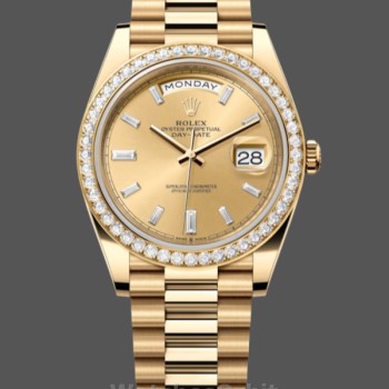 Replica Heren Rolex Day-Date-228398TBR, 40mm, Champagne Diamond Dial, Diamant Bezel