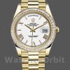 Replica Heren Rolex Day-Date-228398TBR, 40mm, Witte Romeinse Cijfer Wijzerplaat, Diamanten Ring