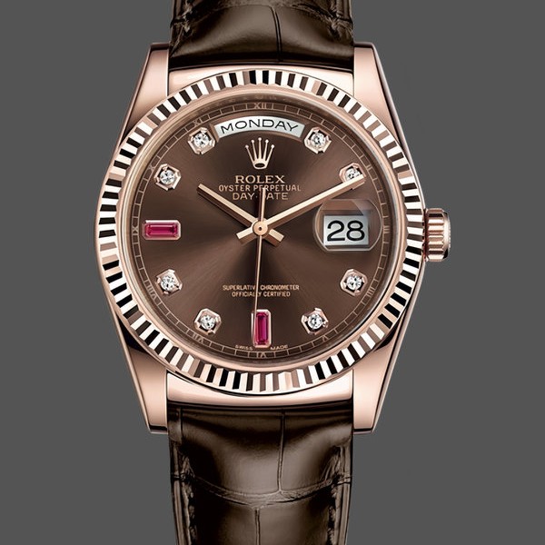 Replica Rolex Day Date 36-128238 0011, geelgoud, MOP diamant, voor heren
