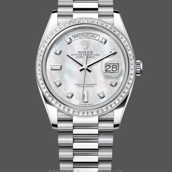 Replica Rolex Sky-Dweller 42-336934 0002, witgoud, geribbelde lunette, groene wijzerplaat voor heren